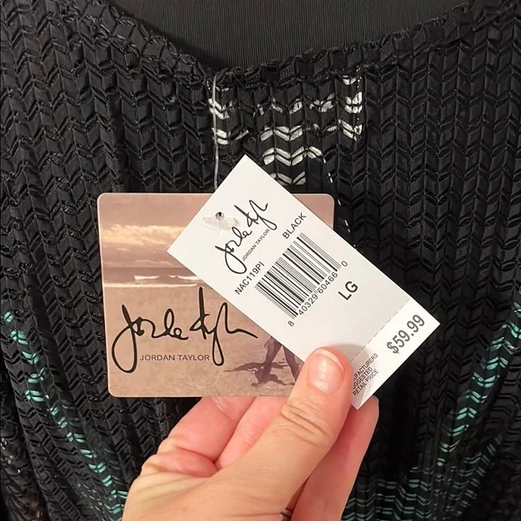 Jordan Taylor Black Swim Coverup with V-Neck NWT - Picture 5 of 6